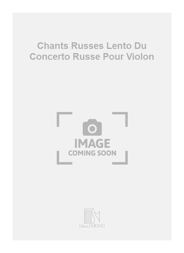 Chants Russes Lento Du Concerto Russe Pour Violon
